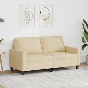 Sofa, 2-osobowa kremowa, 140 cm, tapicerowana tkaninÄ