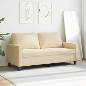 Sofa, 2-osobowa kremowa, 140 cm, tapicerowana tkaninÄ