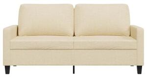 Sofa, 2-osobowa kremowa, 140 cm, tapicerowana tkaninÄ