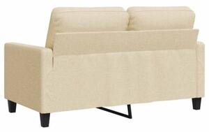 Sofa, 2-osobowa kremowa, 140 cm, tapicerowana tkaninÄ