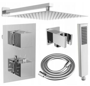 Mexen Cube DR02 zestaw prysznicowy podtynkowy z deszczownicą 25 cm, chrom - 77502DR0225-00