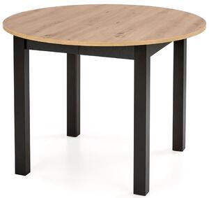 Nowoczesny okrągły stół rozkładany dąb artisan + czarny W9-N79
