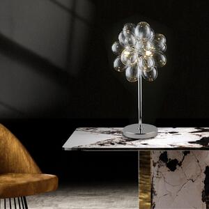 Lampa stołowa BALOON CLEAR, chrom + przezroczyste szkło