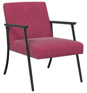 Elegancki fotel aksamitny w kolorze czerwonego wina z ergonomicznym wsparciem
