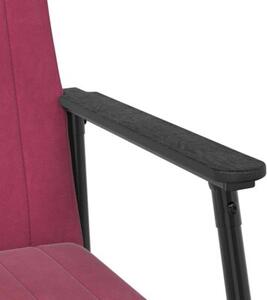 Elegancki fotel aksamitny w kolorze czerwonego wina z ergonomicznym wsparciem