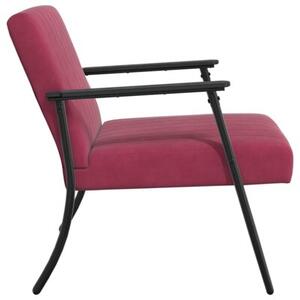 Elegancki fotel aksamitny w kolorze czerwonego wina z ergonomicznym wsparciem