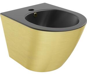 Mexen Lena bidet wiszący, czarny mat/złoty wzór linie - 35224877