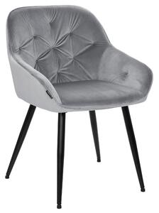 Krzesło tapicerowane LOREN velvet jasny szary