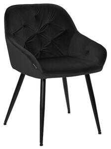 Krzesło tapicerowane LOREN velvet czarny