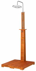 Prysznic ogrodowy TAHITI z drewna eukaliptusowego, 223 cm, brązowy/srebrny Casaria