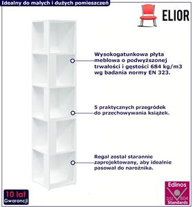 Narożny Regał Biały Otwarty Z Półkami R2-N17