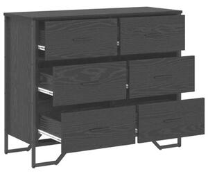 Komoda z szufladami 2 szt. czarny dÄ b 91 x 35,5 x 74,5 cm