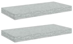 Półki ścienne, 2 szt., szarość betonu, 50x23x3,8 cm, mdf