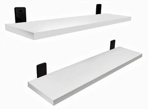 Komplet 2 białych półek ściennych 55 cm K4-H11