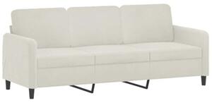 Sofa 3-osobowa z poduszkami, kremowa, 180 cm, aksamit