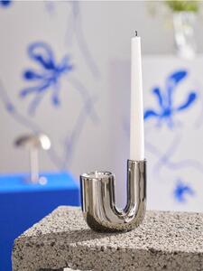 Sinsay - Ceramiczny świecznik w nieregularnym kształcie - srebrny