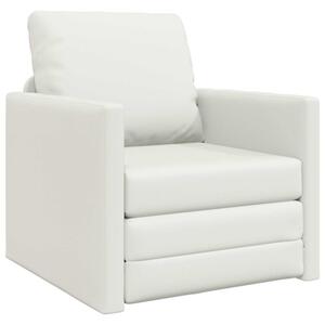 Sofa bed biaÅy 74 x 77 x 81 cm sztuczna skÃ³ra