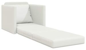Sofa bed biaÅy 74 x 77 x 81 cm sztuczna skÃ³ra