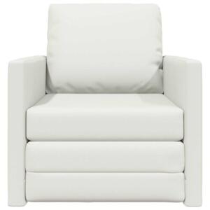 Sofa bed biaÅy 74 x 77 x 81 cm sztuczna skÃ³ra