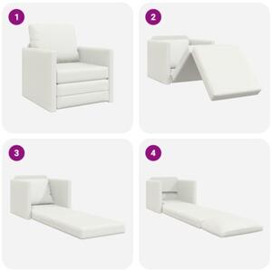 Sofa bed biaÅy 74 x 77 x 81 cm sztuczna skÃ³ra