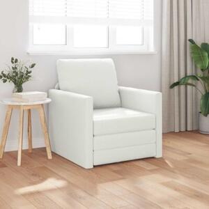 Sofa bed biaÅy 74 x 77 x 81 cm sztuczna skÃ³ra