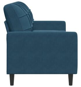 Sofa 3-osobowa, niebieski, 180 cm, tapicerowana aksamitem