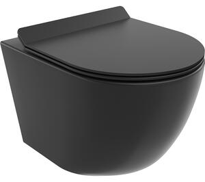 Mexen Lena miska wc Rimless z deską wolnoopadającą slim, duroplast, czarna mat - 30220185