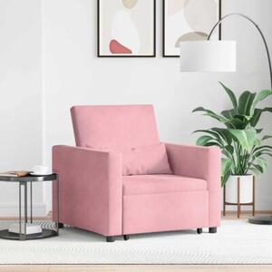Sofa 3w1 z aksamitu w kolorze jasnorÃ³Å¼owym - komfortowy mebel do salonu