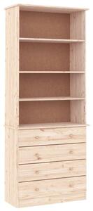 Biblioteczka z szufladami alta, 77x35x186,5 cm, lita sosna