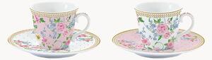 Filiżanka ze spodkiem z porcelany Garden Joy, 4 szt