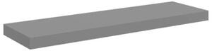 Półki ścienne, 4 szt, wysoki połysk, szare, 80x23,5x3,8 cm, mdf