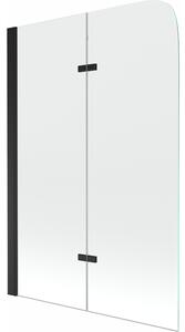 Mexen Felix parawan nawannowy 2-skrzydłowy 80 x 140 cm, transparent, czarny - 890-080-002-70-00