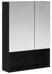 Szafka z lustrem do łazienki czarny dąb 50 x 14,5 x 70 cm