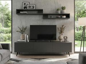 Szafka RTV MIYA 150 cm z półką ścienną, antracytowy