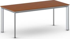Stół konferencyjny do biura PRIMO INVITATION, 180x80 cm, szaro-srebrna podstawa, czereśnia