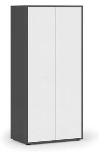 Szafa biurowa z półkami FUTURE, 4 półki, 850 x 450 x 1900 mm, biały/grafit