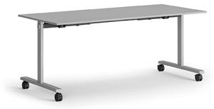 Mobilny stół MATCH, 180x80 cm, szara podstawa, szary