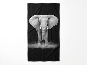 Ręcznik plażowy XXL szybkoschnący ELEPHOS czarno-szary 150 x 210 cm, 100% mikrofibra