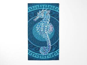 Szybkoschnący XXL ręcznik plażowy HIPPORA niebieski 150 x 210 cm, 100% mikrofibra
