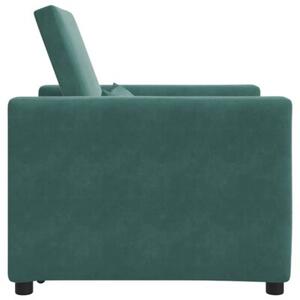 Sofa 3w1 z aksamitu w kolorze ciemnozielonym - funkcjonalnoÅÄ i elegancja do twojego salonu