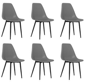 Krzesła stołowe, 6 szt., szare, PP