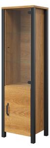 Witryna Olin 05 50 cm - dąb karmel / czarny supermat - Oferta Limitowana
