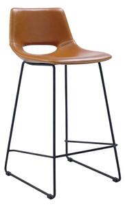Koniakowy hoker z imitacji skóry (wysokość siedziska 65 cm) Zahara – Kave Home