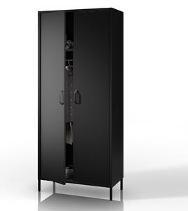 Szafa na ubrania metalowa loftowa czarna: Modern FLAVIO 800 x 1850 x 450 mm