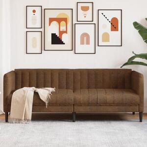 Sofa 3-os., brÄ zowa, sztuczna skÃ³ra zamszowa