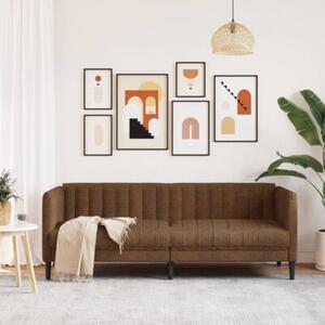 Sofa 3-os., brÄ zowa, sztuczna skÃ³ra zamszowa