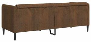 Sofa 3-os., brÄ zowa, sztuczna skÃ³ra zamszowa