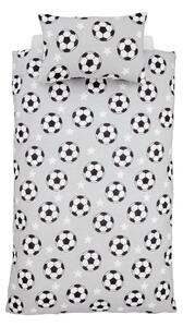 Szara flanelowa pościel dziecięca dwuosobowa 200x200 cm Football Stars – Catherine Lansfield