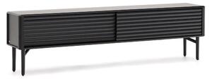 Czarna szafka pod TV w dekorze dębu 200x57x35 cm Lenon – Kave Home
