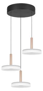 Lampa wisząca LED w czarno-biało-złotym kolorze ze ściemniaczem i szklanym kloszem ø 35 cm Celeste – Trio